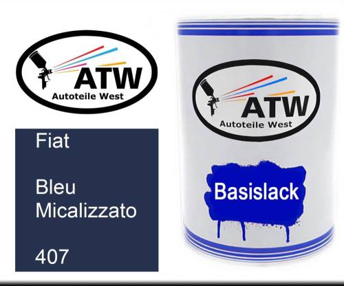 Fiat, Bleu Micalizzato, 407: 500ml Lackdose, von ATW Autoteile West.